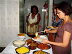 Enjoying a feast prepared by Rosa (Gamo's Big Sister) (50kb)